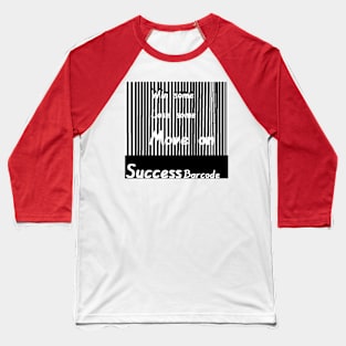 Succes Barcode illustration on Red Background Baseball T-Shirt